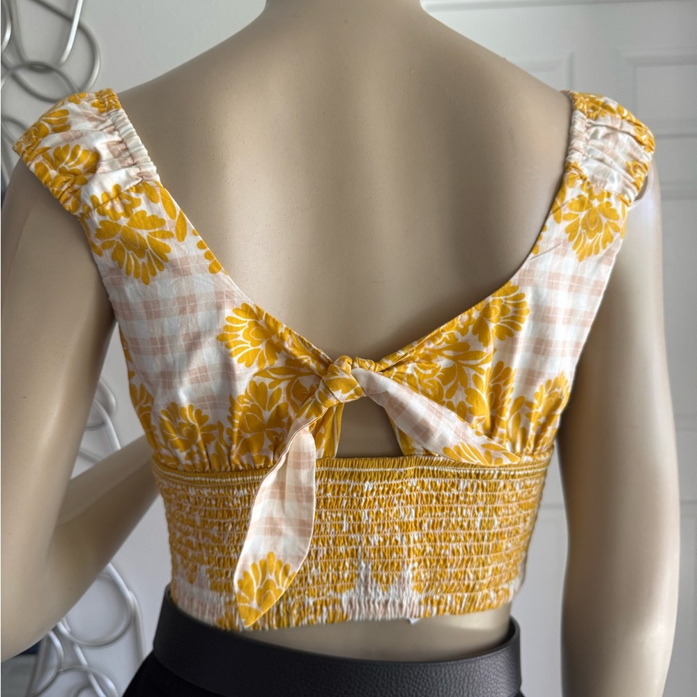 Du Paradis Yellow Floral Women's Top - Picture 2 of 5